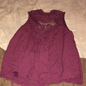 Maroon high neck shirt